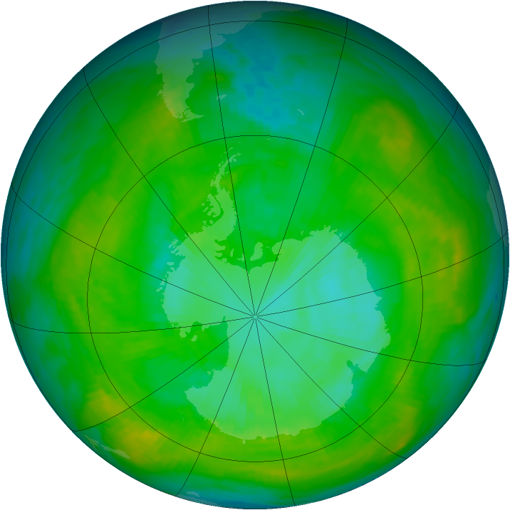 Antarctic ozone map for 13 January 1979
